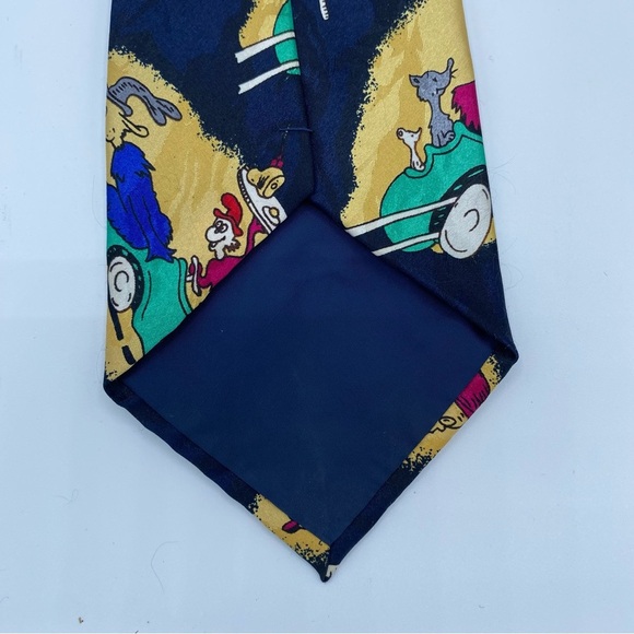 Dr Seuss Green Eggs Ham Tie Silk City One Necktie Hand Made Author Book Cartoon - Picture 3 of 3